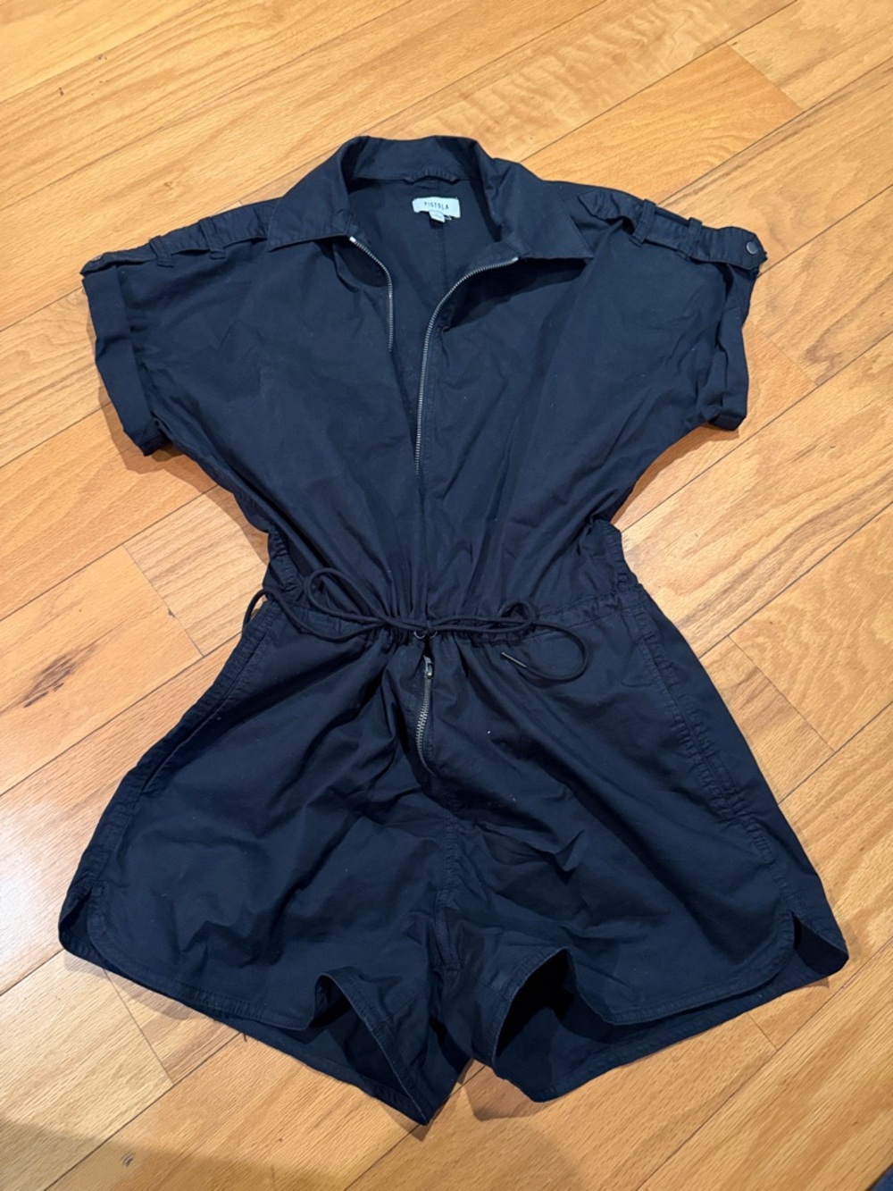 pistola Black Utility Zip Romper